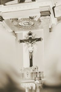 Low angle view of statue in temple