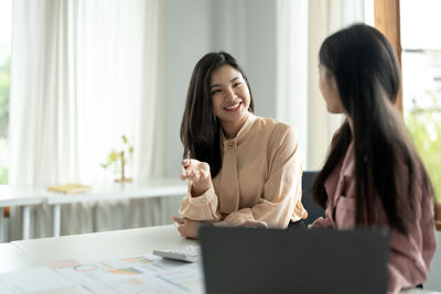 Businesswoman working at office