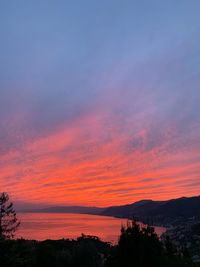 Scenic view of dramatic sky during sunset