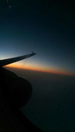 Aerial view of landscape at sunset