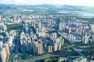 An aerial view of shenzhen, guangdong province, china