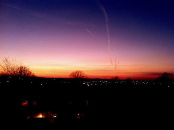 Silhouette of trees at sunset