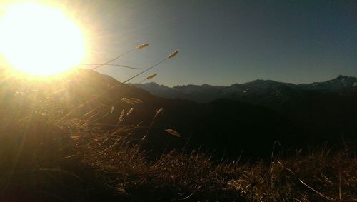 Scenic view of landscape against sky during sunset