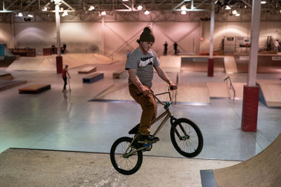 Man riding bicycle