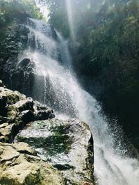 Water splashing on rocks