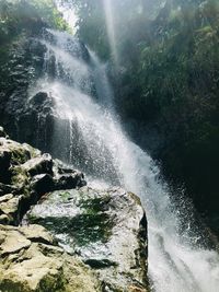Water splashing on rocks