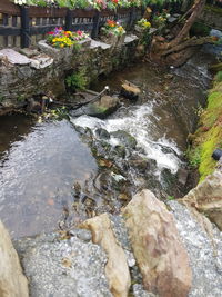 High angle view of stream