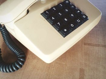 High angle view of computer keyboard