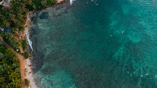 High angle view of beach