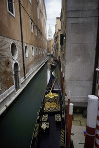 Canal passing through city buildings