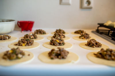 Close-up of food on table