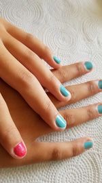 Cropped painted fingernails 