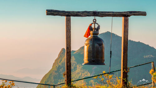 Low angle view of statue against sky