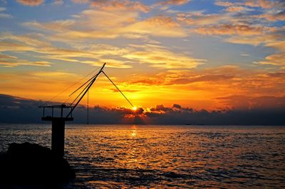 Scenic view of sunset over sea