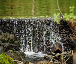 Water flowing through rocks