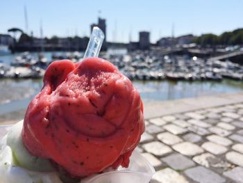 Close up of red fruit