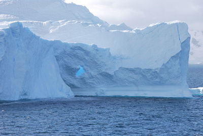 Scenic view of frozen sea against sky