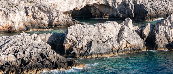 Panoramic view of sea and rocks