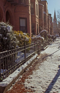 Snow covered city in winter