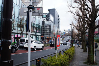 Cars on street in city