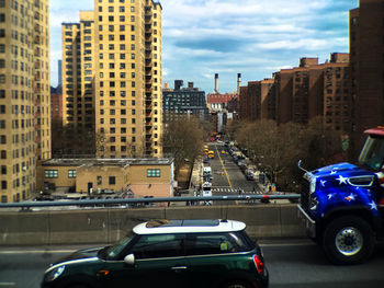 Traffic on road in city