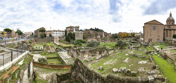 High angle view of buildings in city