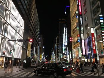 Illuminated city at night