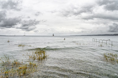 Lake constance in summer with high water, baden-württemberg, germany