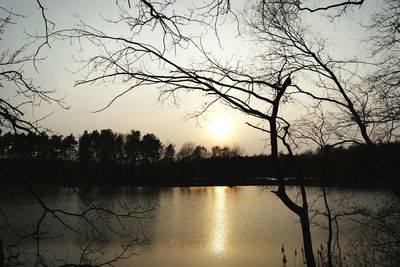 Sunset over lake