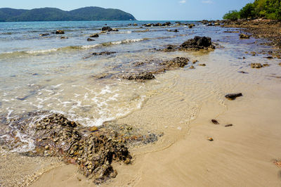 Scenic view of beach against sky