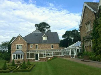 Low angle view of house against sky