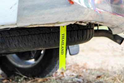 Close-up of black car