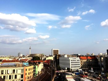 High angle view of city