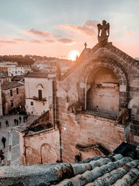 Old ruin building against sky during sunset