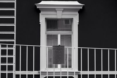 View of building through window