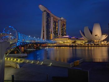 Illuminated city at night