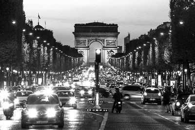 Cars on road at night