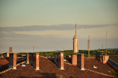 View of buildings against cloudy sky