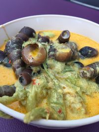 Close-up of meal served in bowl