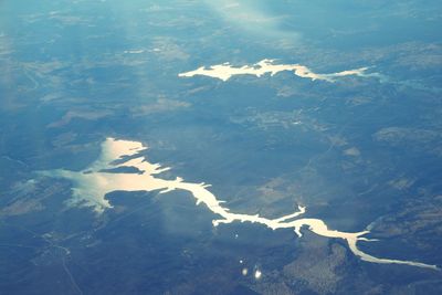 High angle view of aerial view of sea