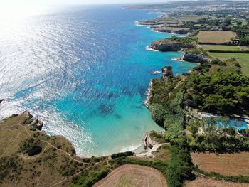 High angle view of beach