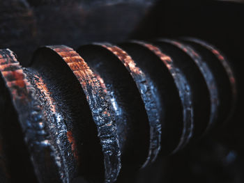 Close-up of old metal stack