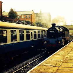 Train on railroad station platform