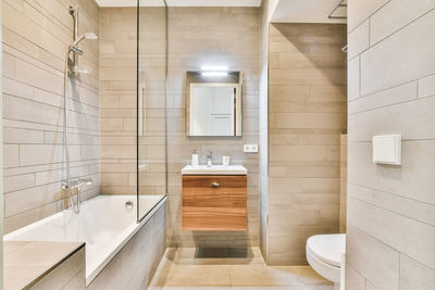 Empty bathroom in modern home