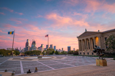 View of building against sky during sunset