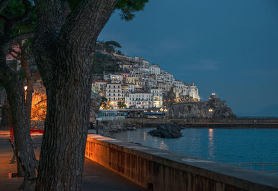 View of city buildings at waterfront