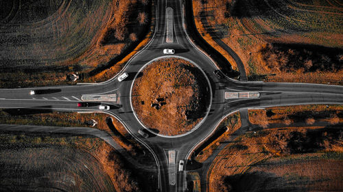 High angle view of road