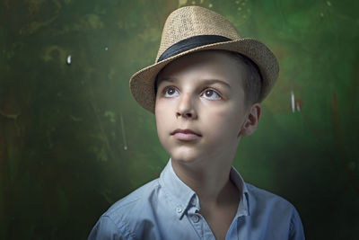 Portrait of young man wearing hat