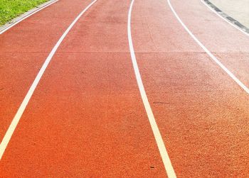 High angle view of running track