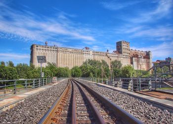 Railroad tracks against sky